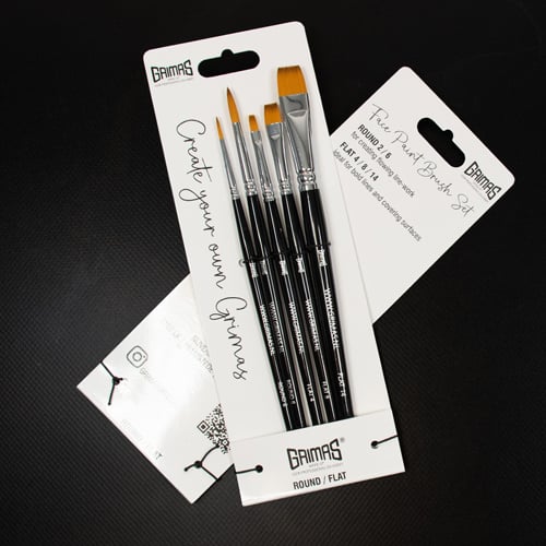 Face Paint Brush Set ROUND/FLAT