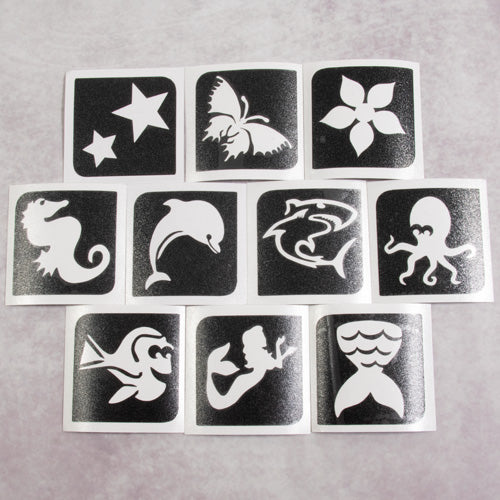 Aqua Sticker Stencil Set